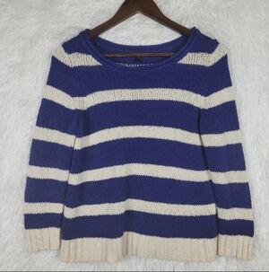 J Crew Womens S Cream Linen Blend Sweater Nautical Preppy Roll Neck Heritage